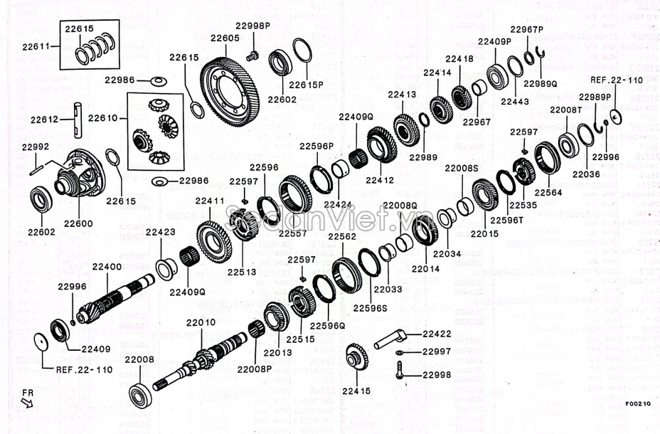 Bi đũa trục đầu ra hộp số sàn 2522A190