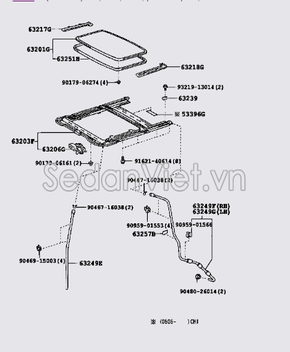 Gioăng kính cửa sổ trời 6325160062