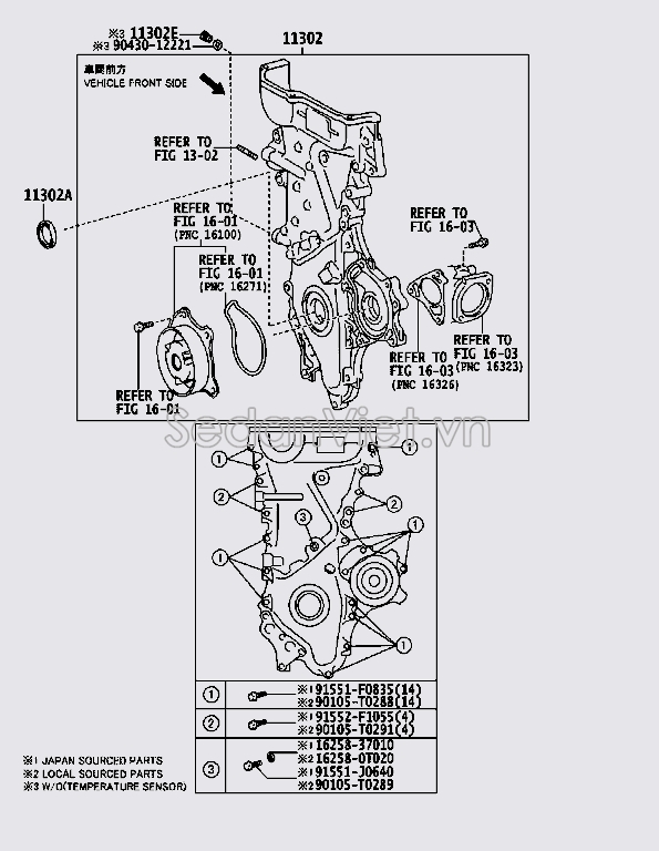 Bơm nước động cơ 113100T140