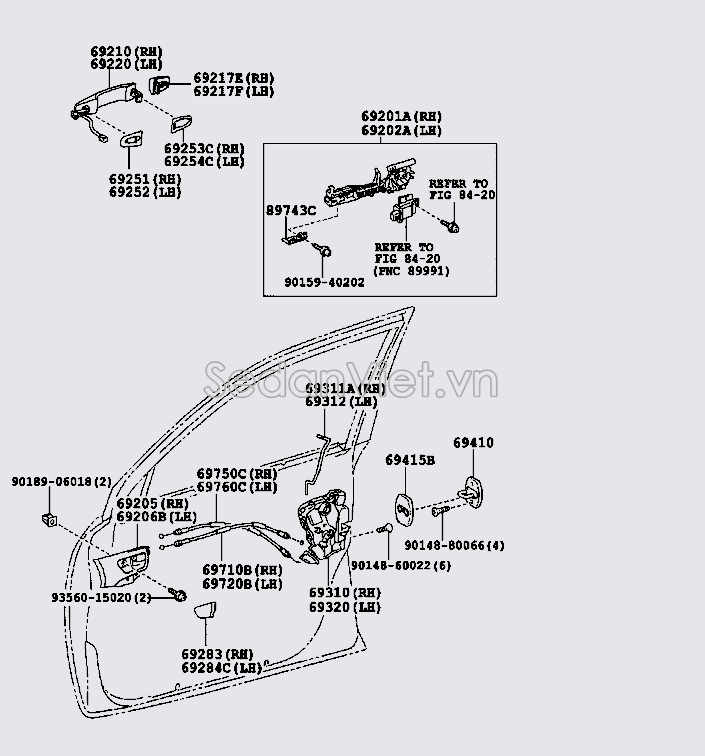 Dây giật tay mở cửa trong 6975060030