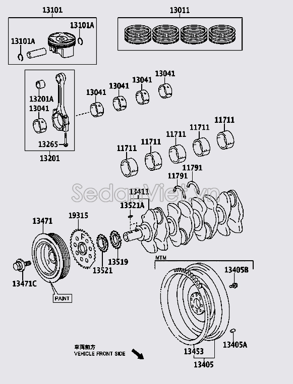 Bánh răng lai xích bơm dầu trục cơ 1351937010