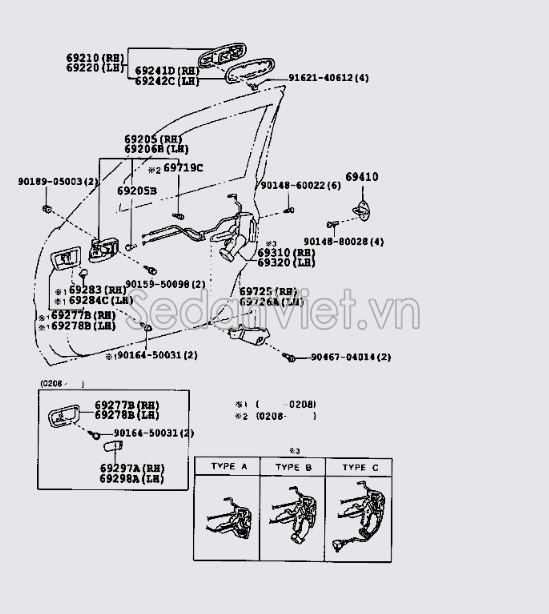 Tay mở cửa trước 6922060071A0