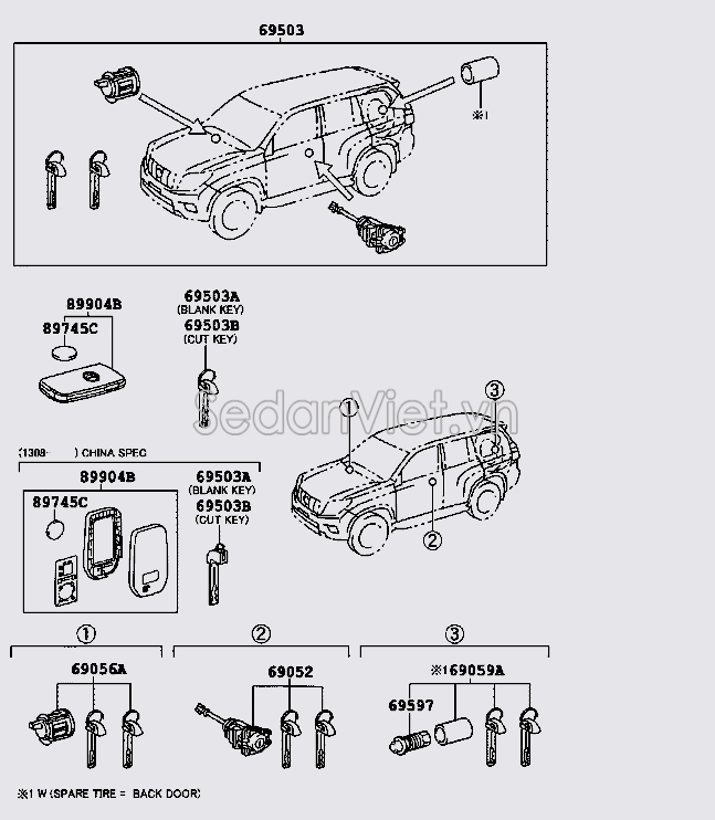 Ổ khóa cánh cửa trước 6905642100