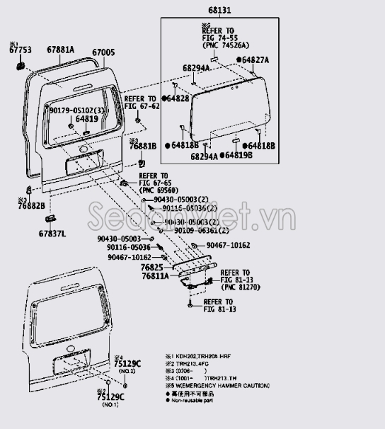 Gioăng cánh cửa hậu 6788126091