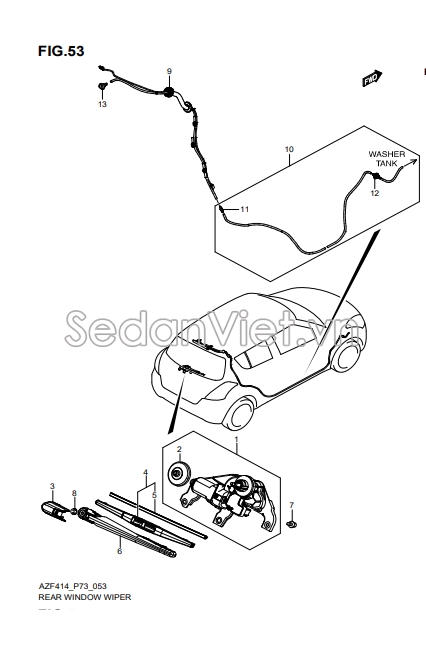 Đường ống dẫn nước rửa kính 3883558M00000