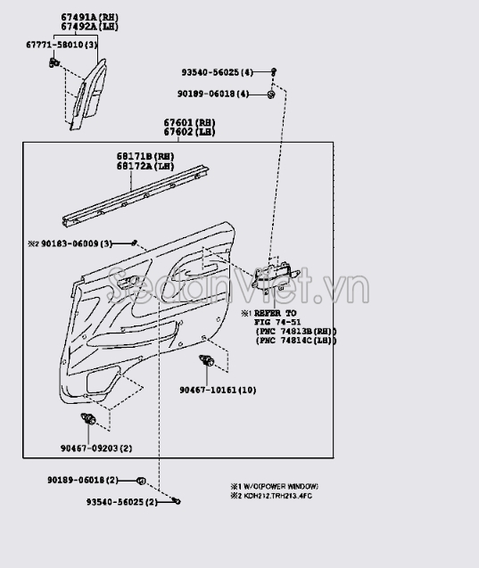 Nẹp chân kính cánh cửa 6817226050