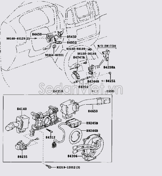 Công tắc phím vô lăng 843106B040