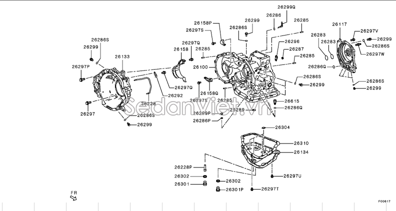 Vỏ hộp số giữa hộp số tự động 2501A319