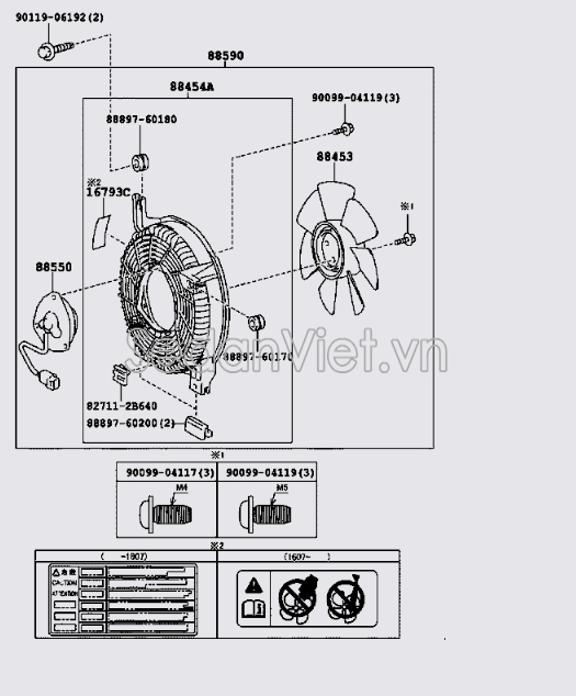 Vỏ quạt gió giàn nóng Toyota Land Cruiser Prado 2013-2015