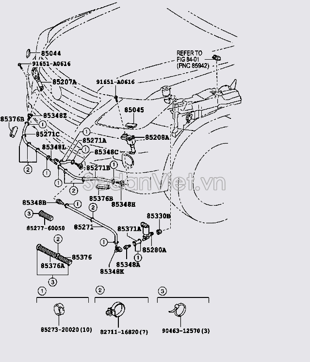 Vòi phun nước rửa đèn pha 8504560040B0