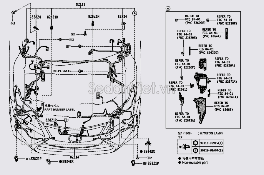 Dây điện khoang động cơ 8211148P22