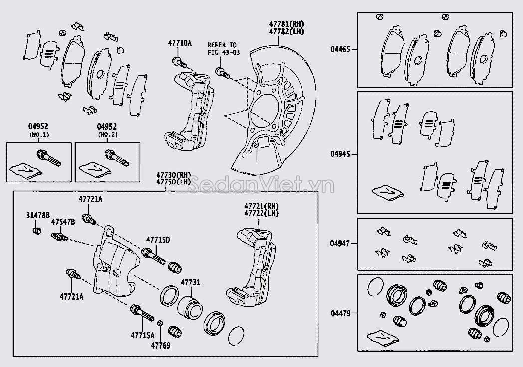 Cảng đẩy phanh trước 4772206331