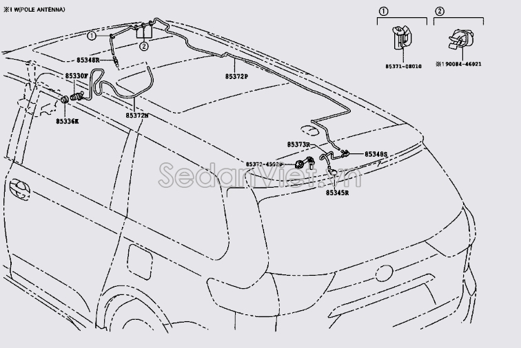 Vòi phụt nước xịt kính sau 8539108010