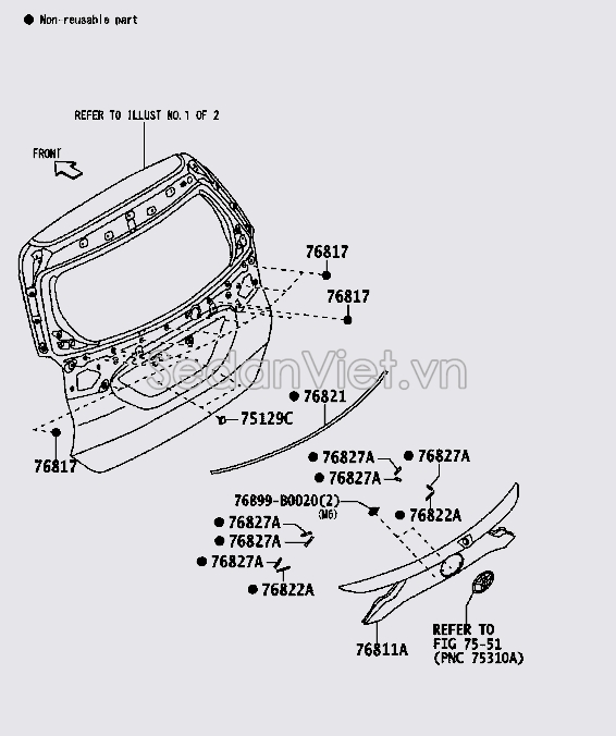 Nẹp cốp hậu 76811BZ480