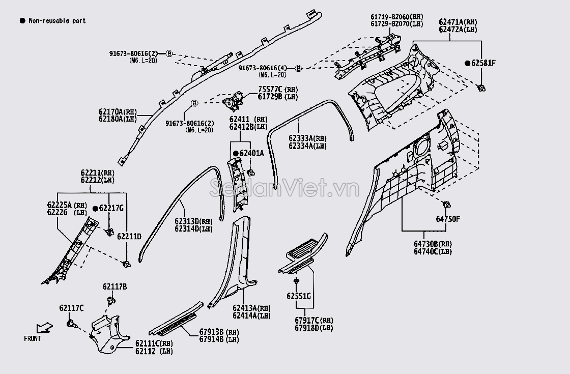 Nhựa ốp góc sàn xe 62111BZ160C0