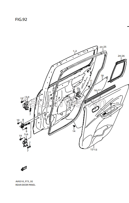 Bản lề cánh cửa sau 6943068LB0000