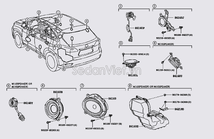 Loa cánh cửa 861600WG20