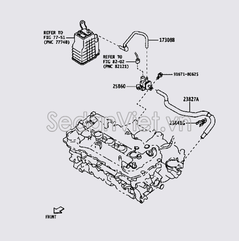 Van thu hồi xăng thừa 25860BZ050