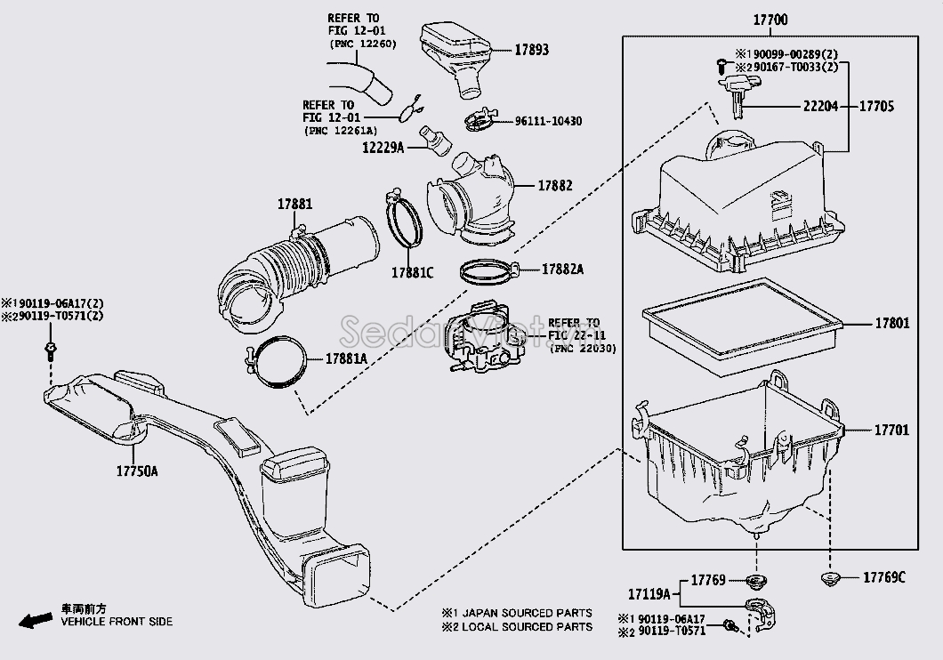 Hộp lọc gió động cơ có đựng lọc 17700F0040