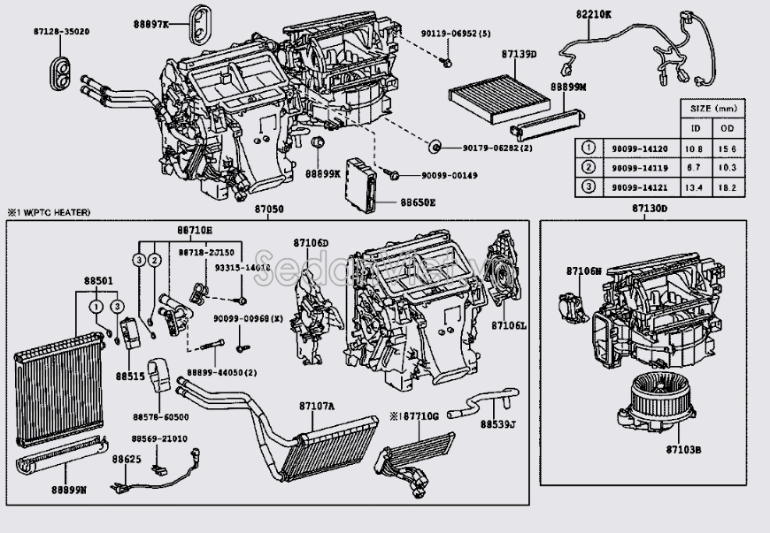 Mô tơ quạt gió điều hòa Toyota Land Cruiser Prado 2013-2015