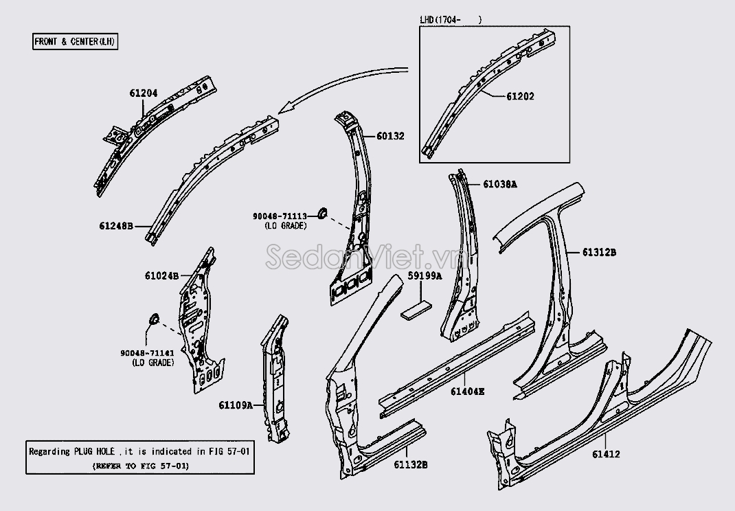 Xương trụ C lớp trong 61024BZ220