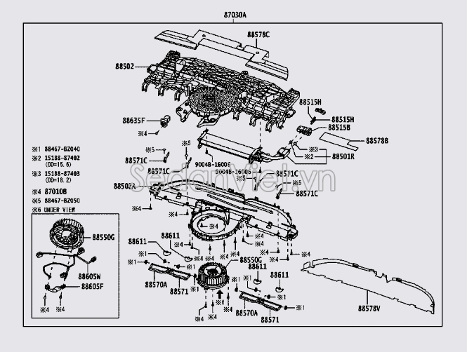 Vỏ hộp giàn lạnh sau 88502BZ190