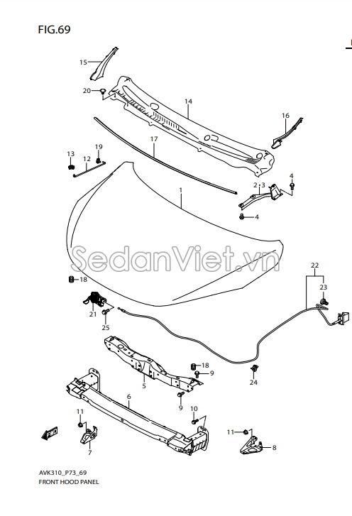 Bản lề nắp capo 5741084M00000