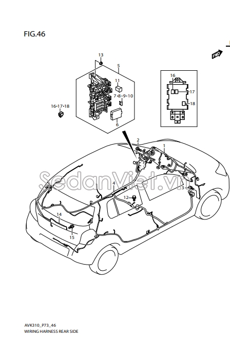 Dây điện cánh cốp hậu 3668084MB0000