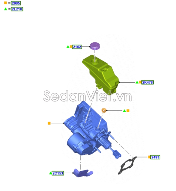 Cụm tổng phanh liền ABS MB3Z2005T