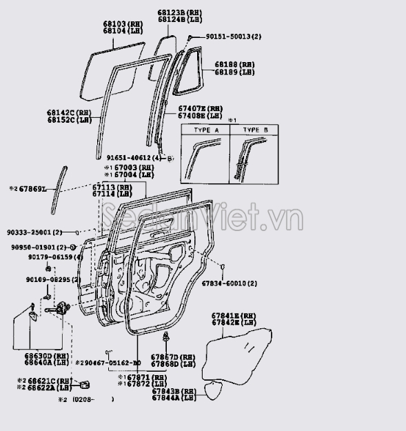 Xương dẫn hướng lên xuống kính cánh cửa 6740760040