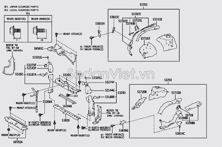 Khung xương đỡ giàn nóng két nước 532050A020