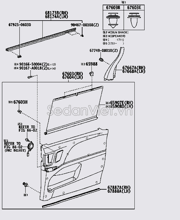 Táp bi cánh cửa sau 6769008270B0