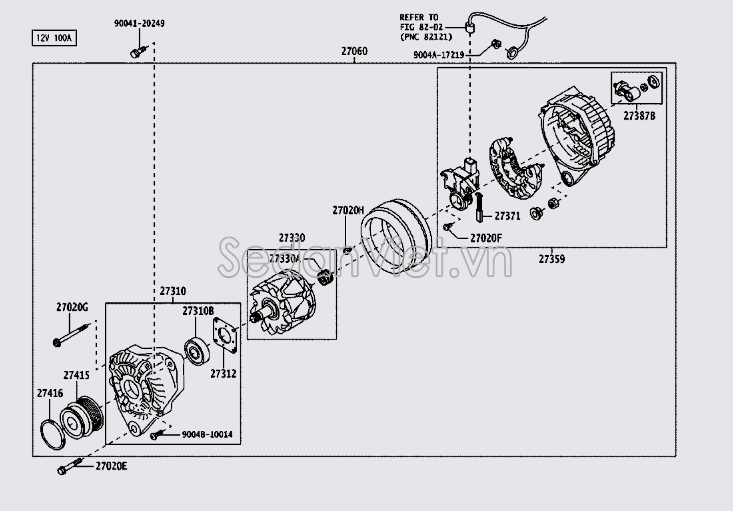 Nắp đậy đằng trước máy phát điện 27310BZ220