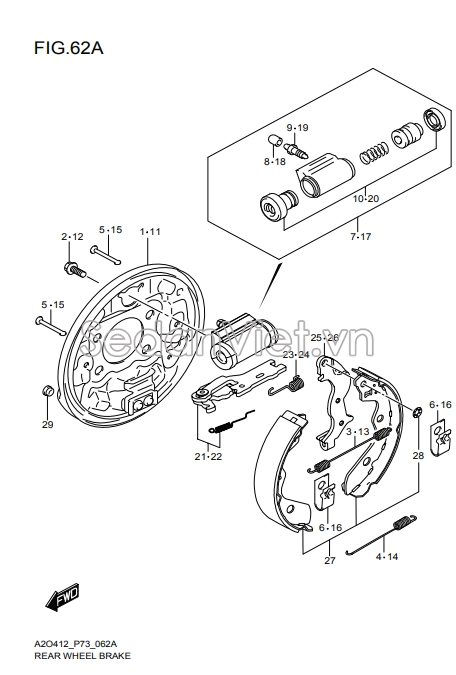 Cần tăng chỉnh phanh sau 5370181P00000