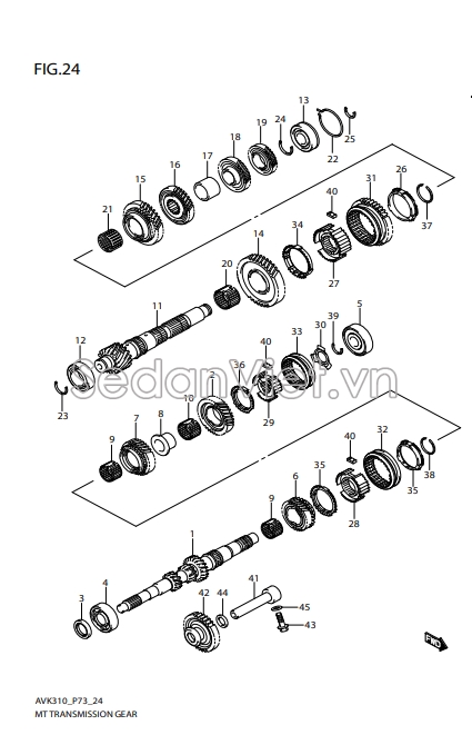 Bi đũa hộp số sàn 2438184M00000