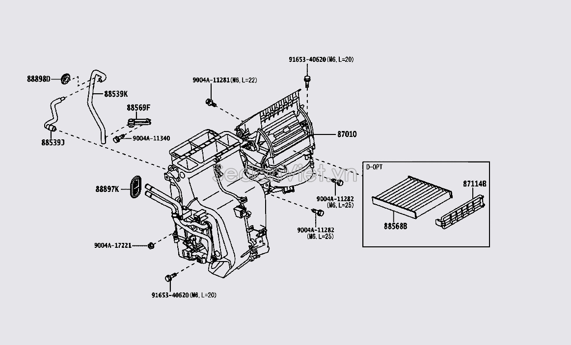 Ống thoát nước giàn lạnh 88839BZ020