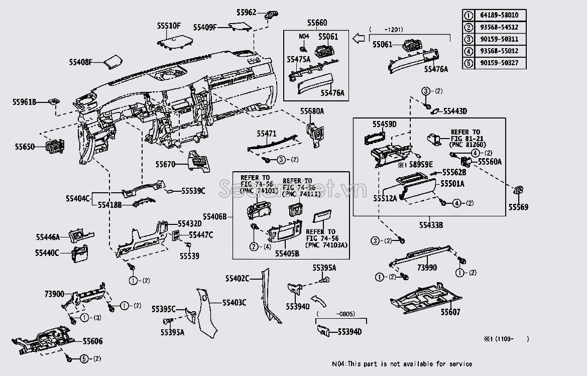 Cốp đựng đồ trong xe 5532060020A0