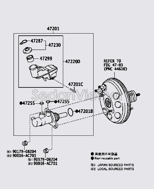 Tổng phanh liền bình dầu 472010D820