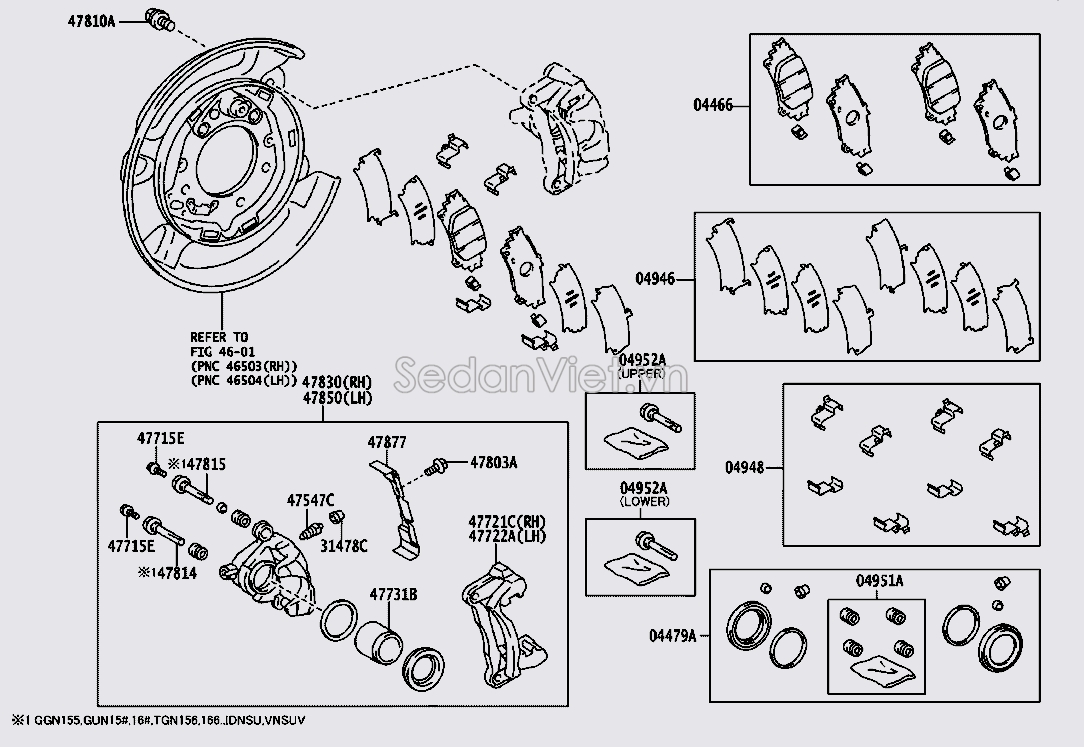 Bộ phớt xi lanh phanh sau 044790K030