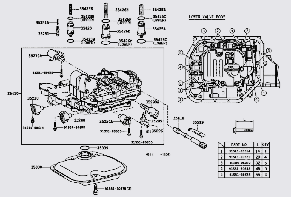 Vỉ van điều khiển mở dầu hộp số tự động 3541052142