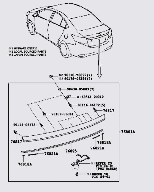 Nẹp cốp sau 768010D912