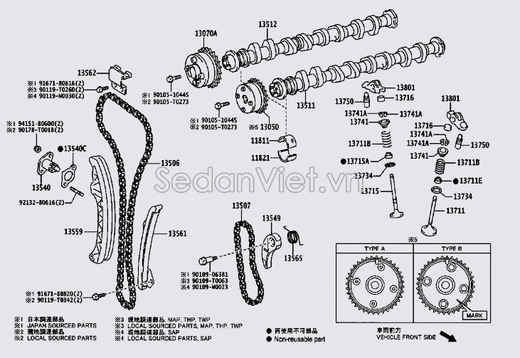 Tì xích bơm dầu 1354937020