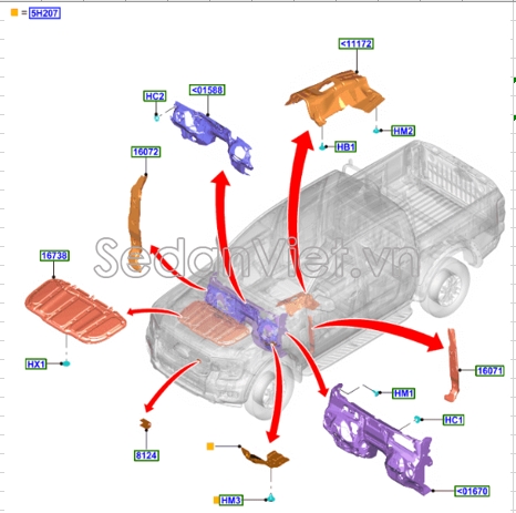 Ốp chống ồn ca bin Ford Everest 2022