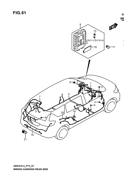 Dây điện cản sau 3684373R00000