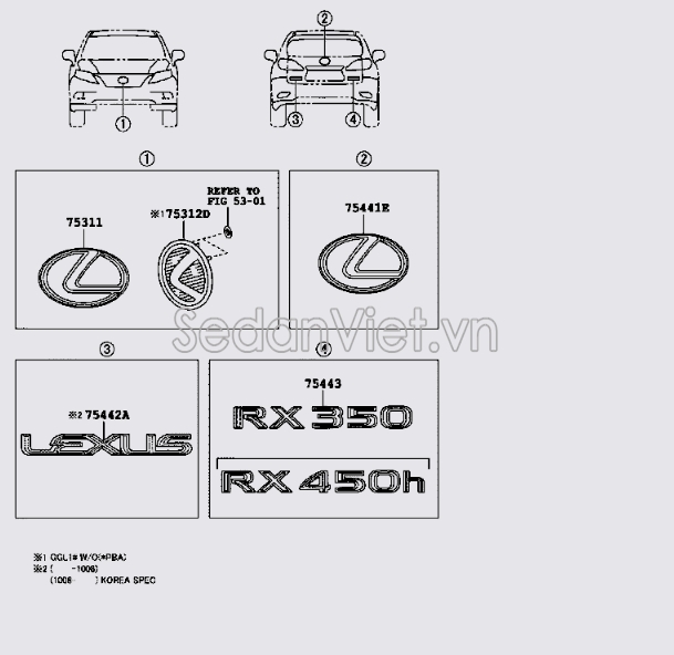 Logo LEXUS 7544248110