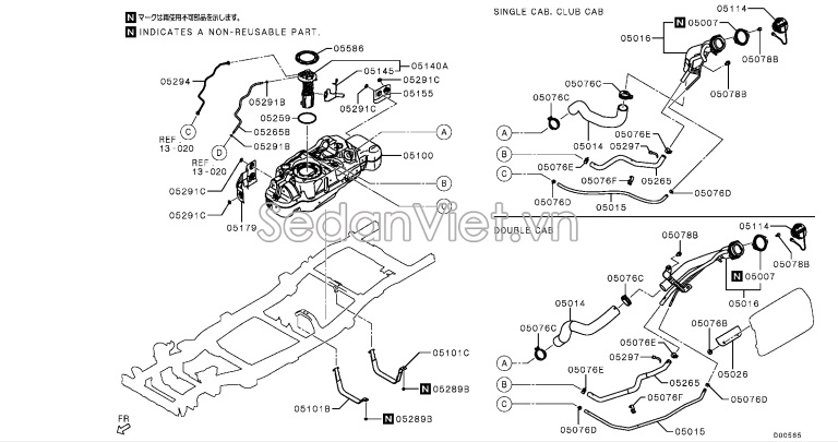 Ống dẫn xăng vào cụm bơm xăng 17521A110P