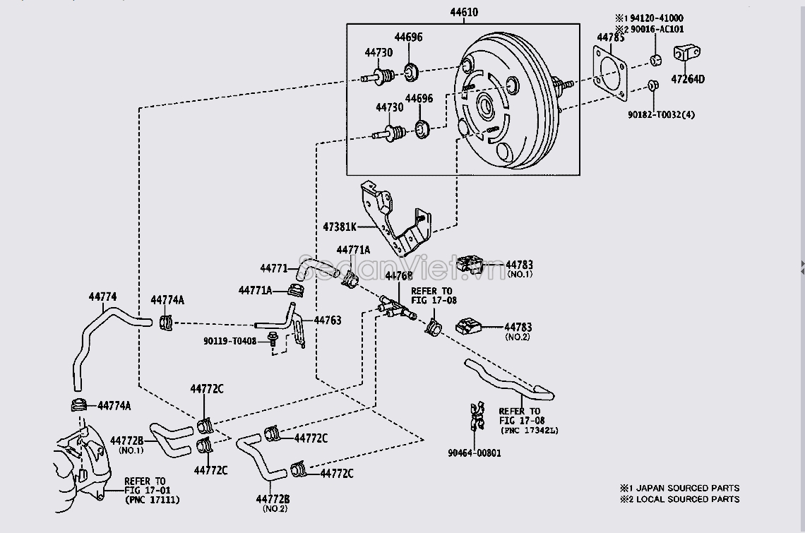 Bầu trợ lực phanh 446100K430