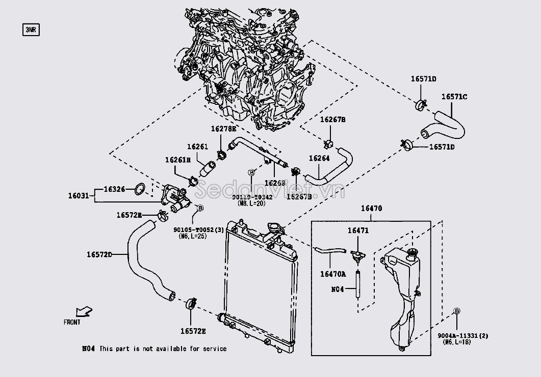 Ống dẫn nước sưởi vào van hằng nhiệt 16268BZ090