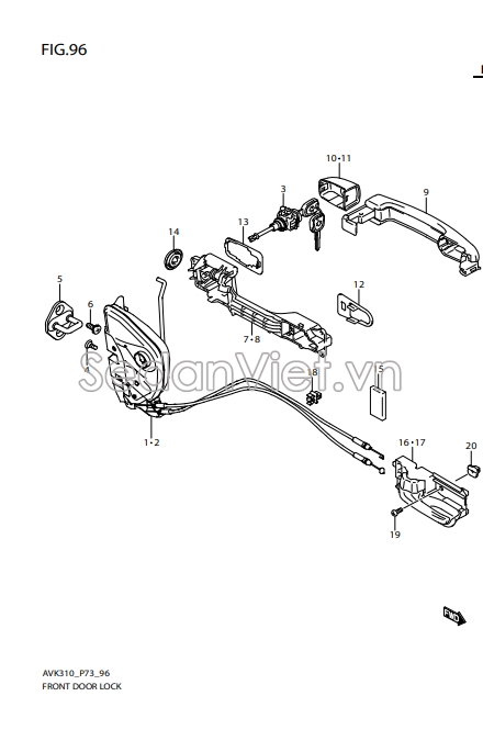 Đế bắt tay mở cửa ngoài trước 8282163J00000