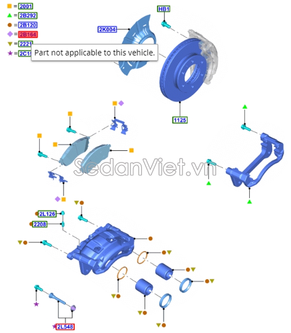 Cụm cùm phanh trước MB3Z2B120B